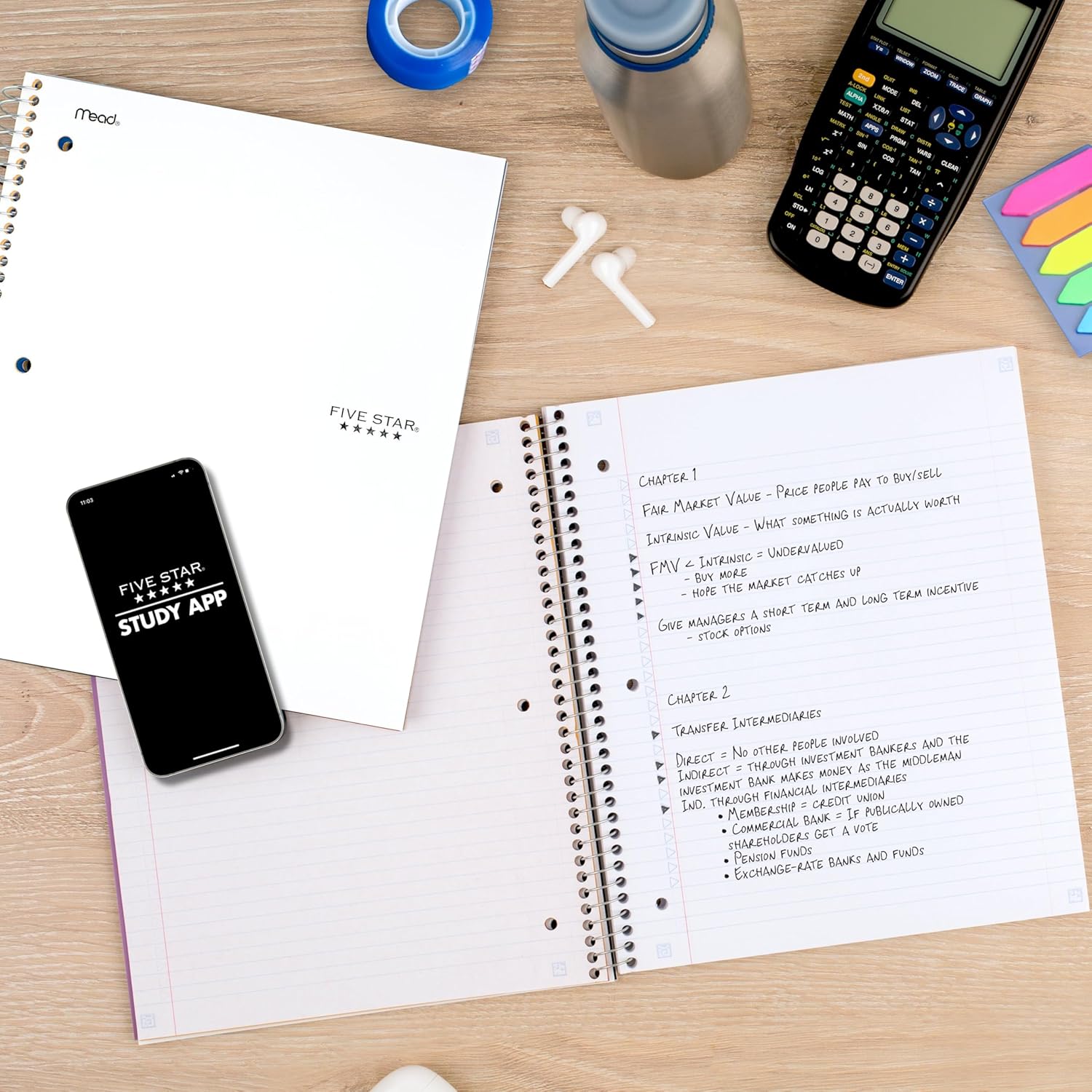 Five Star Spiral Notebook + Study App, 1 Subject, College Ruled Paper, 8-1/2" x 11", 100 Sheets, Fights Ink Bleed, Water Resistant Cover, White (72456) - Image 3