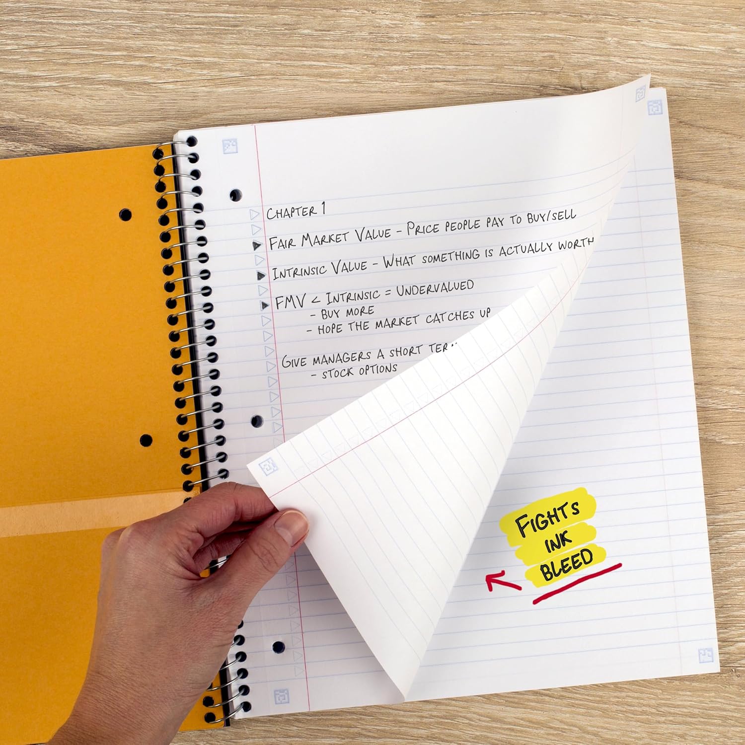 Five Star Spiral Notebook + Study App, 1 Subject, College Ruled Paper, 8-1/2" x 11", 100 Sheets, Fights Ink Bleed, Water Resistant Cover, White (72456) - Image 4